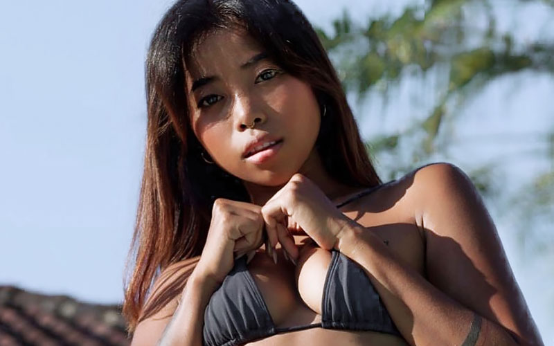 beautiful asian woman in swimsuit